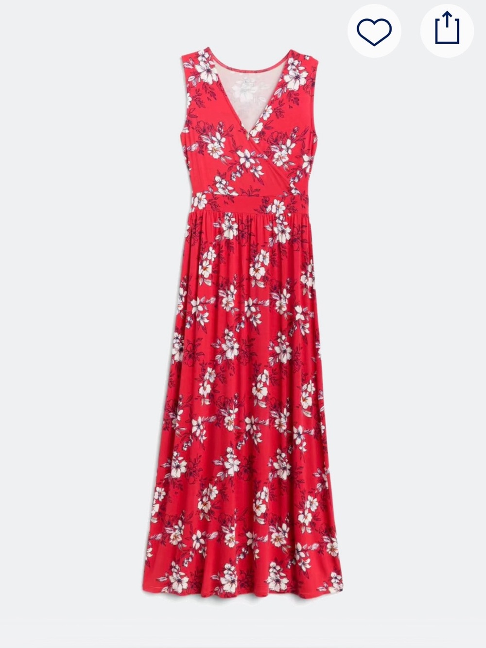 41 Hawthorn Red Floral Surplice Maxi Dress